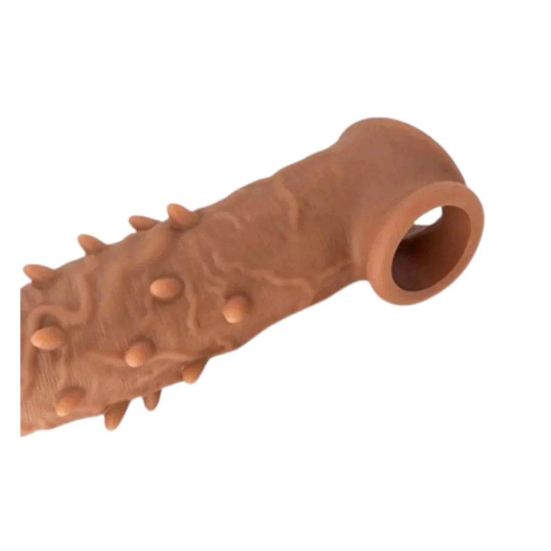 Brown textured Sleeve toy on a white background