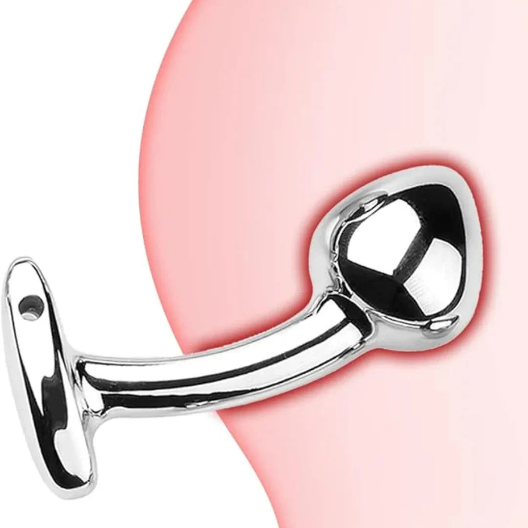 Metallic stainless steel anal plug
