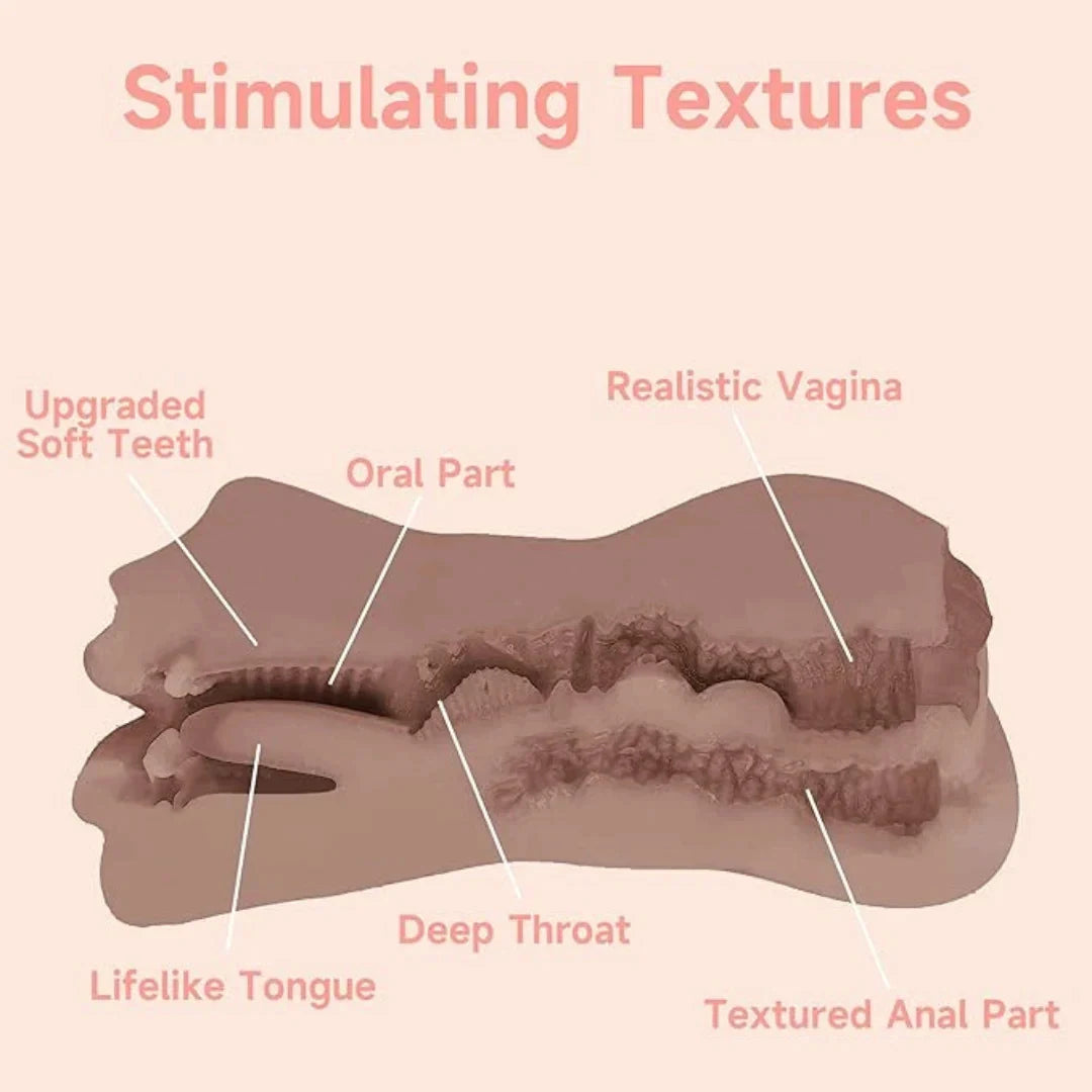 Diagram of a sexual product with labeled parts 