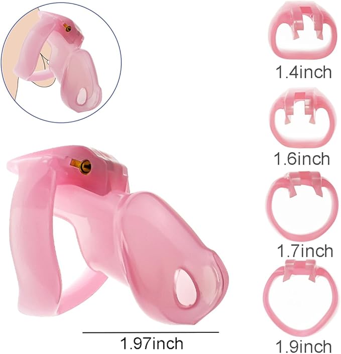 Pink Acrylic Chastity Cage