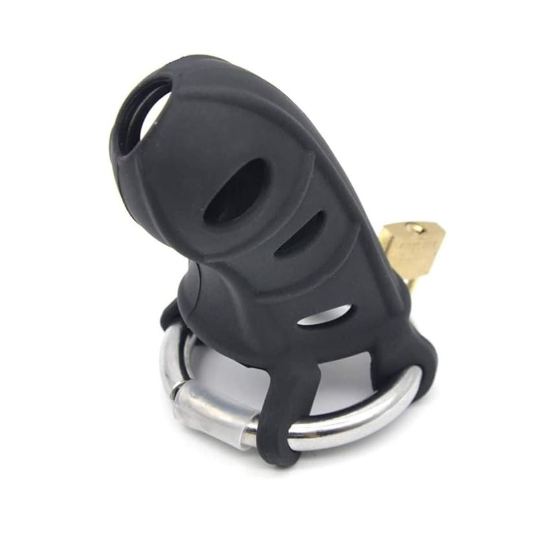 Black Silicon Chastity Cage