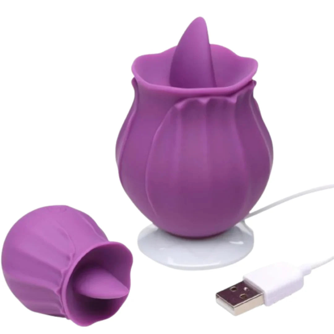 Purple silicone product with a USB connection 