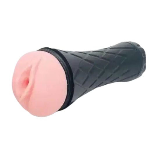 Black Masturbator with pink end on a white background