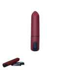 Red and black mini vibrator on a white background
