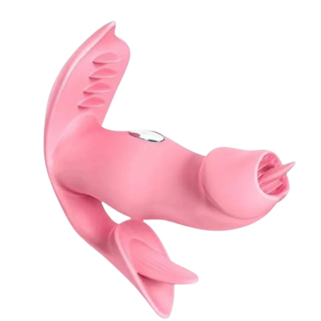 Pink  vibrator on a white background