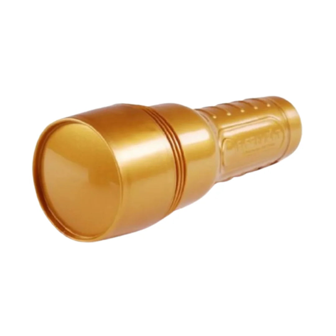 Golden masturbator on a white background