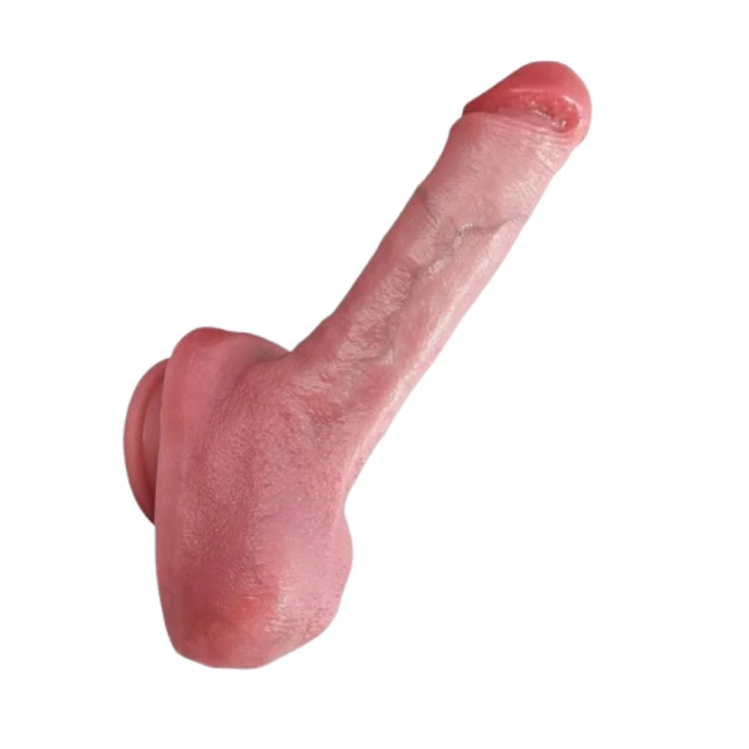Realistic silicone dildo  on a white background