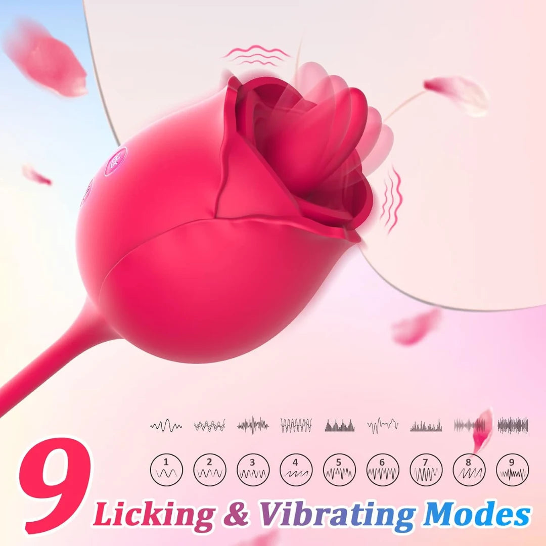 Rose Vibrator licking and vibrating modes