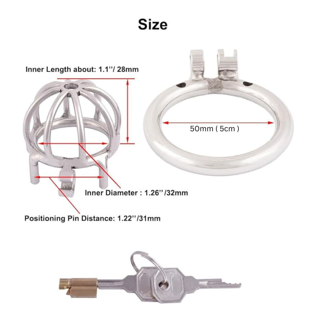 Small Stainless Steel Metal Chastity Cage