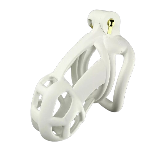 White Small Size Chastity Cage