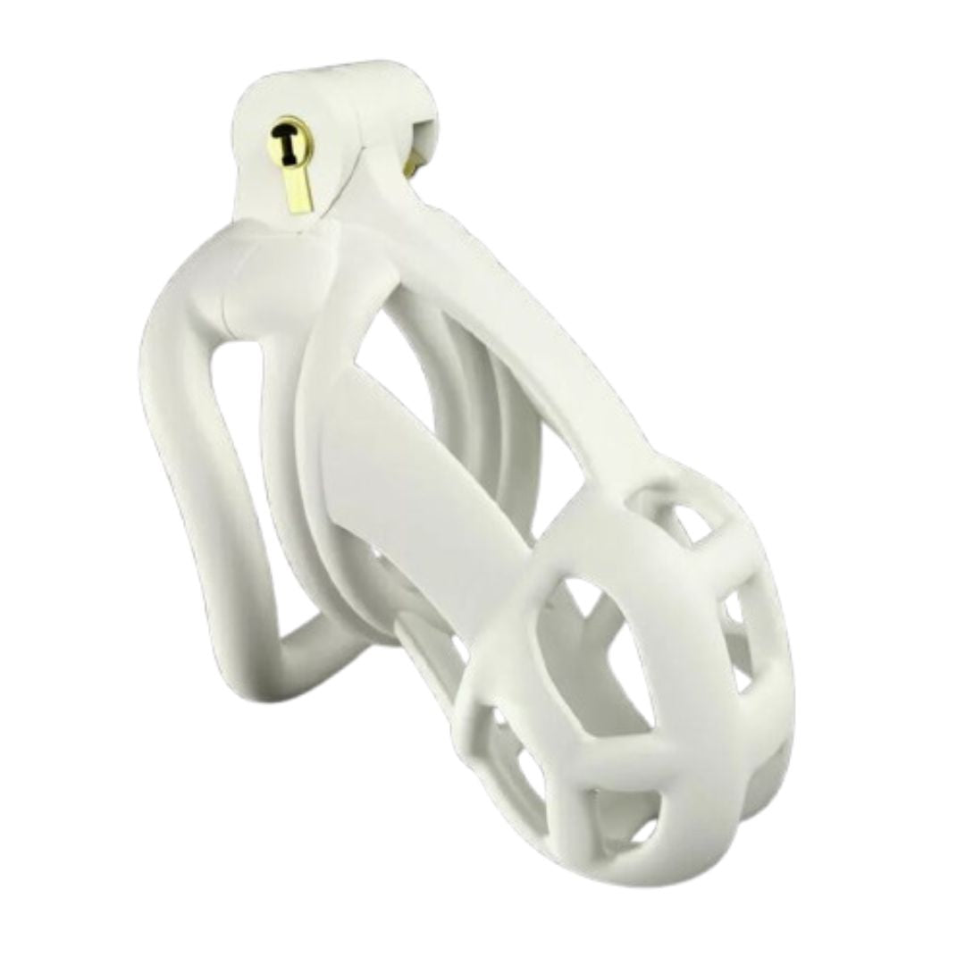 White Small Size Chastity Cage