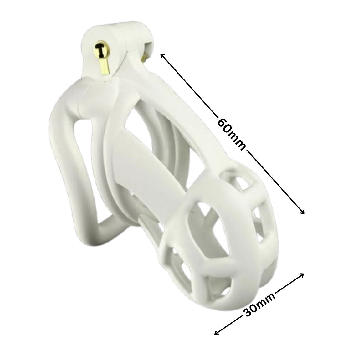 White Small Size Chastity Cage