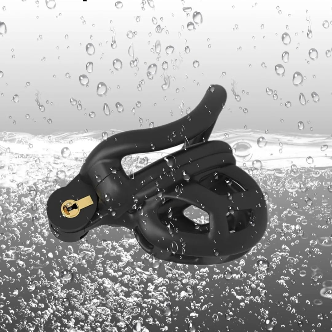 Black 3D Cobra Chastity Device with Secure Locking System