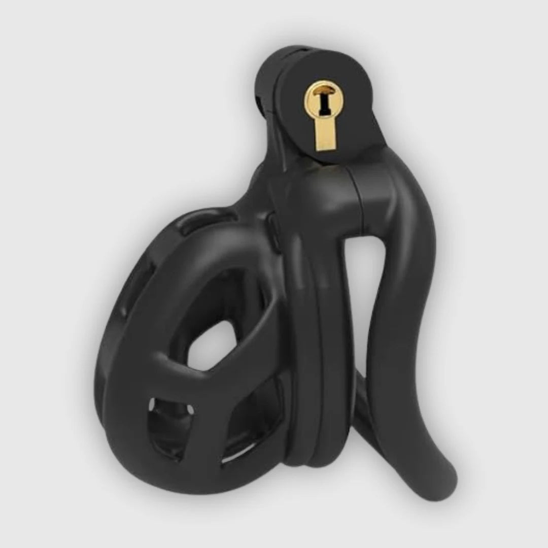 Black 3D Cobra Chastity Device with Secure Locking System