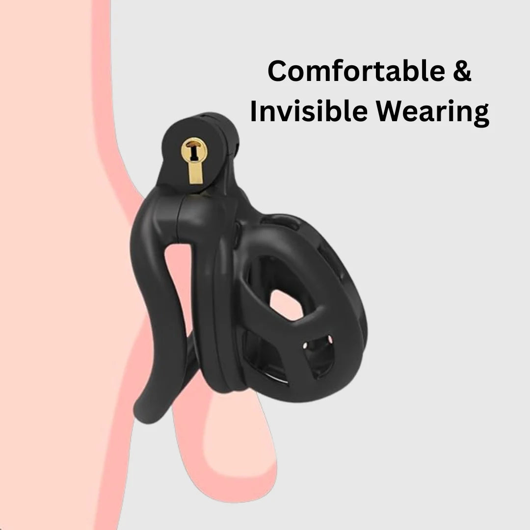 Black 3D Cobra Chastity Device with Secure Locking System