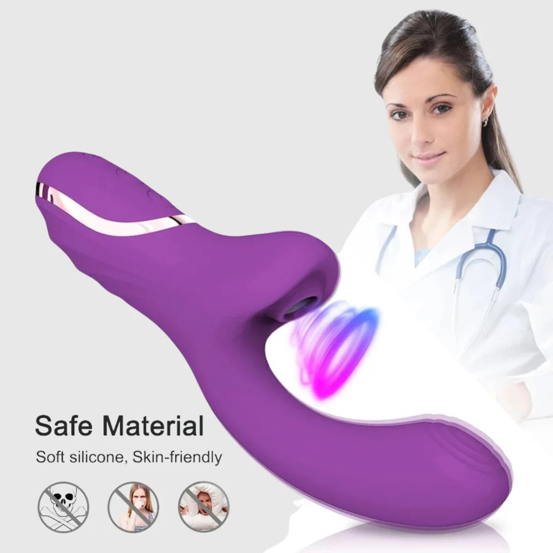 10-Speed G-Spot Vibrator with Clitoral Suction Stimulator