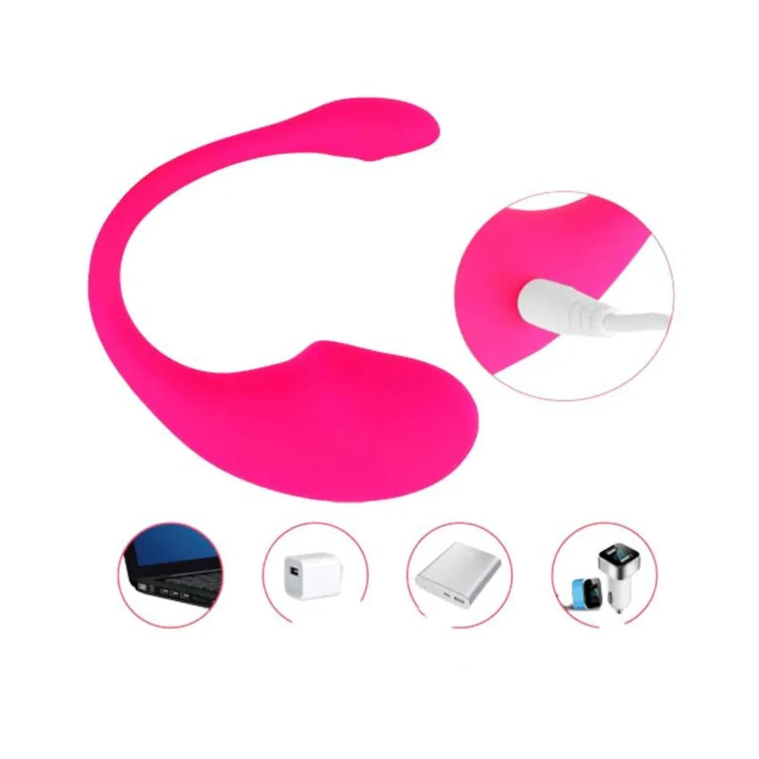 Pink silicone product with close-up inset and additional items below on a white background