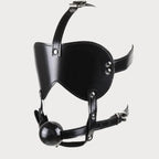 Blindfold Harness & Ball Gag Leather Restraints