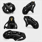 Black 3D Cobra Chastity Device with Secure Locking System