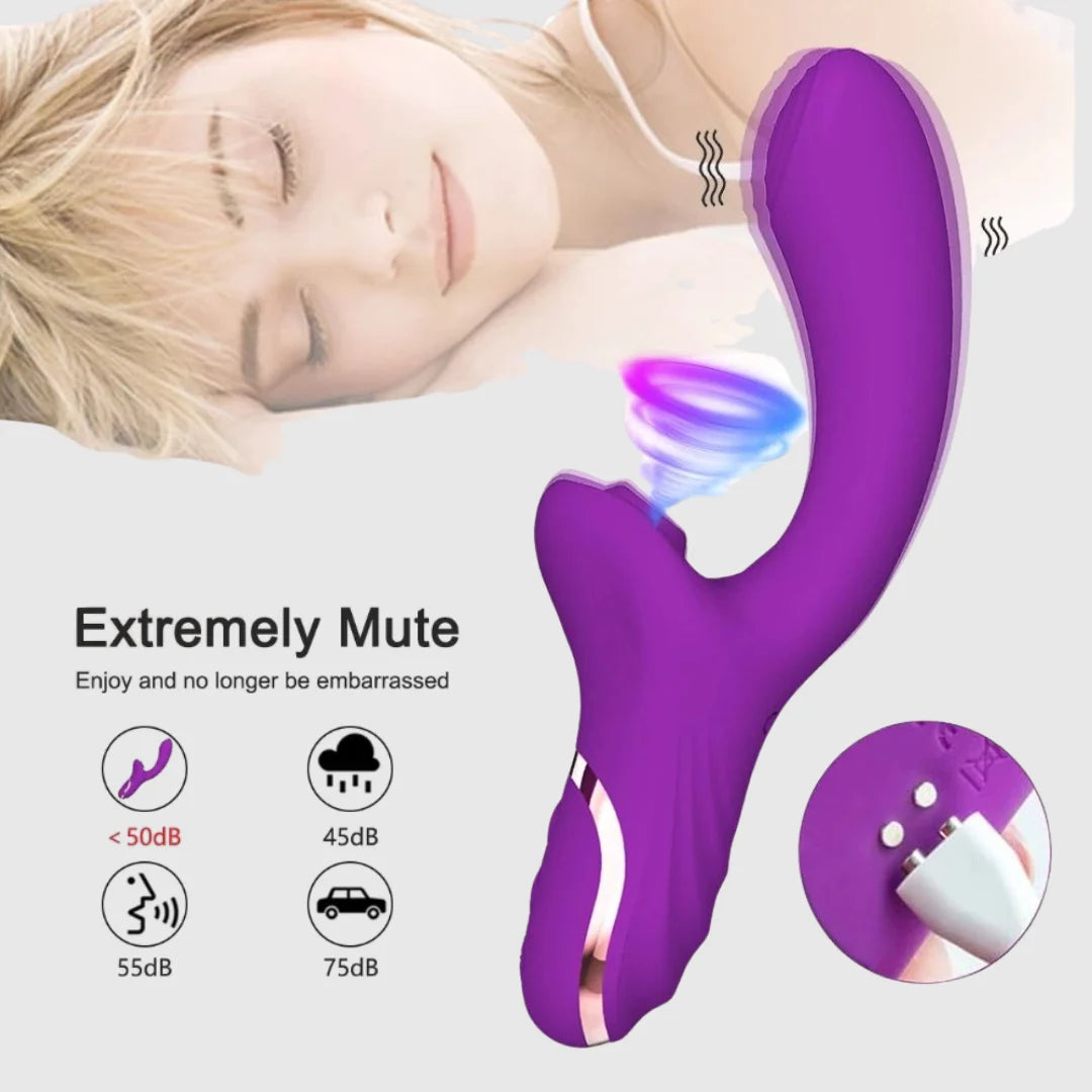 10-Speed G-Spot Vibrator with Clitoral Suction Stimulator