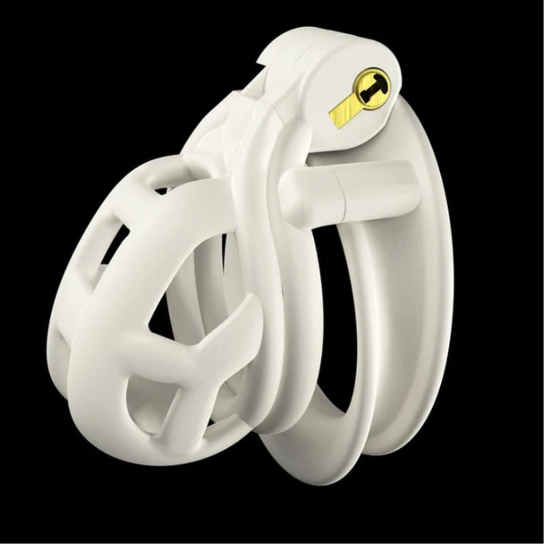 White mini size chastity cage