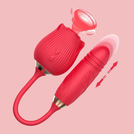 Rose Tongue Licking Retractable Vibrating Egg