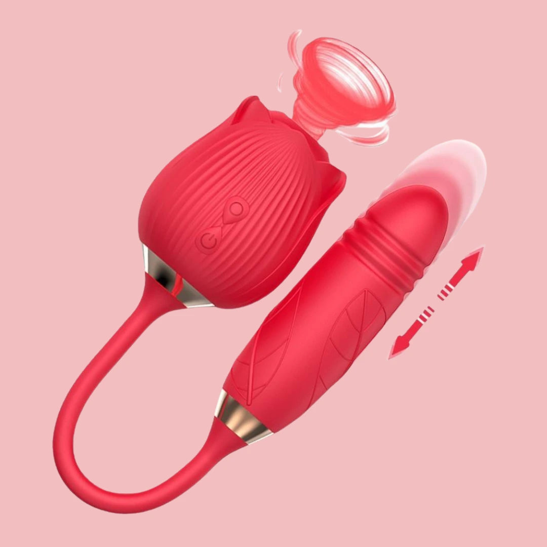 Rose Tongue Licking Retractable Vibrating Egg