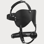 Blindfold Harness & Ball Gag Leather Restraints