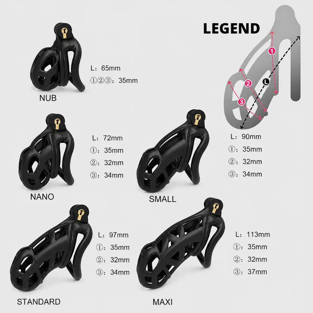 Black 3D Cobra Chastity Device with Secure Locking System