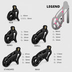 Black 3D Cobra Chastity Device with Secure Locking System