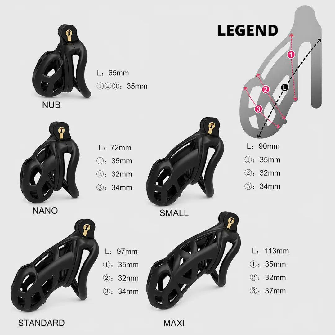 Black 3D Cobra Chastity Device with Secure Locking System