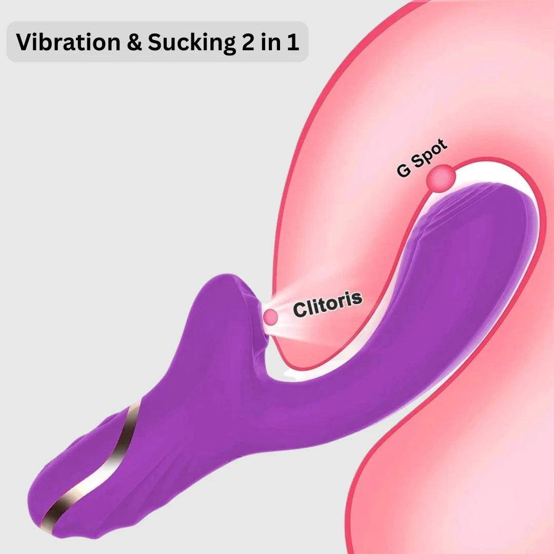 10-Speed G-Spot Vibrator with Clitoral Suction Stimulator